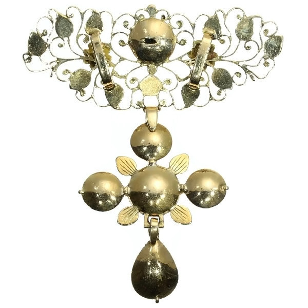 Early 19th century antique cross set with rose cut diamonds (image 6 of 9)